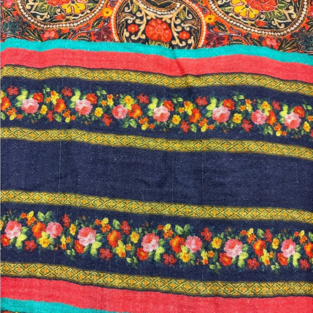 All About Her Embroidered Mosaic Button-Up Shirt 100% Cotton (XL) Hippie Gypsy - Picture 16 of 17